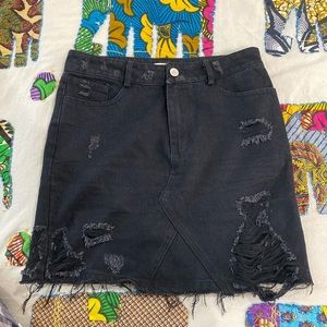Black Denim Skirt